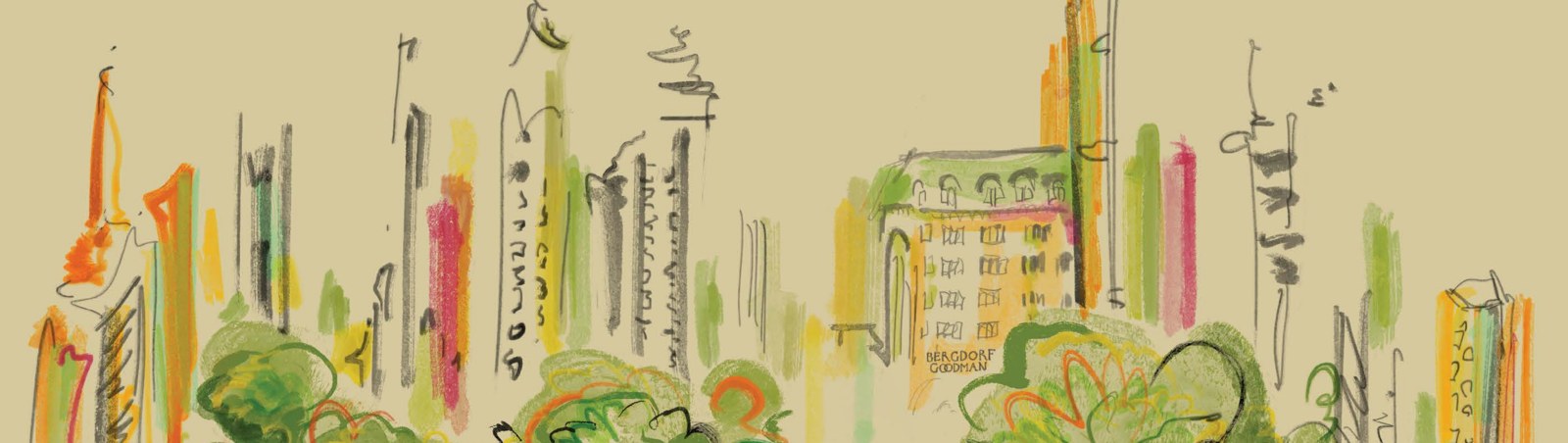Illustrated New York skyline